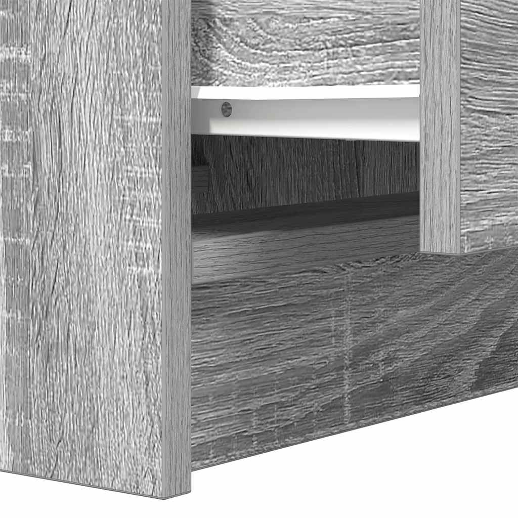 Nachtkastje met 2 lades 38x34x80 cm grijs sonoma eikenkleurig