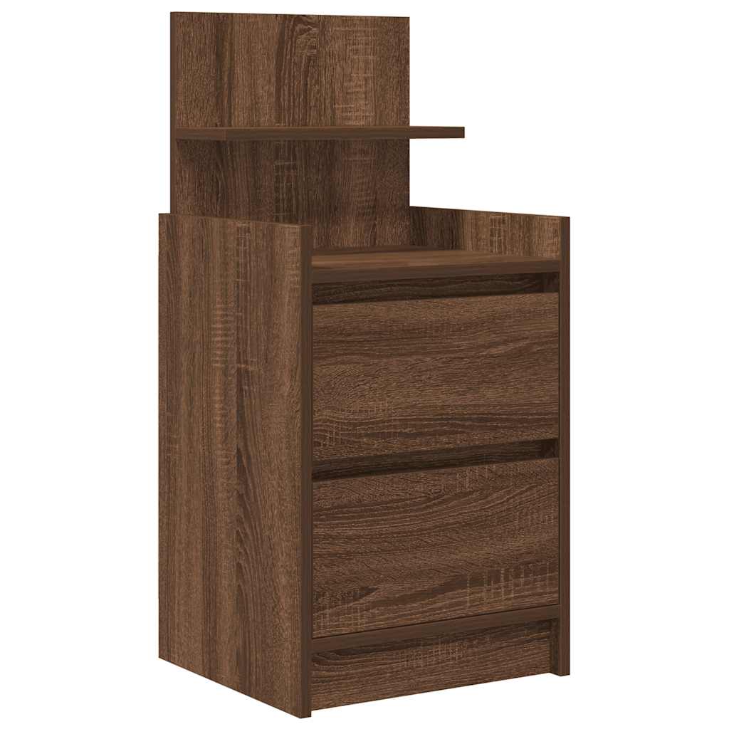 Nachtkastje met 2 lades 38x34x80 cm bruin eikenkleur