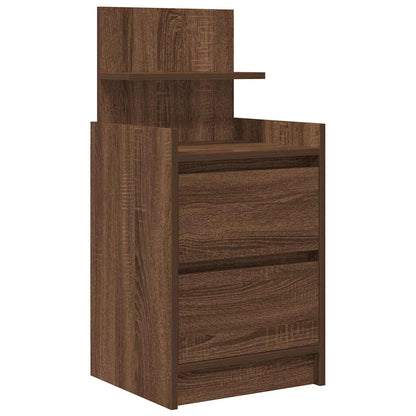 Nachtkastje met 2 lades 38x34x80 cm bruin eikenkleur