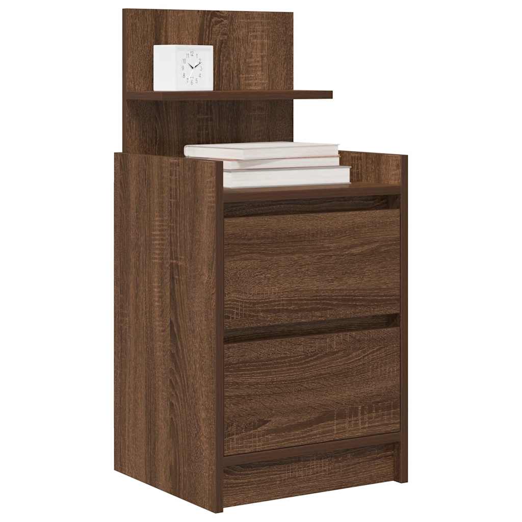 Nachtkastje met 2 lades 38x34x80 cm bruin eikenkleur