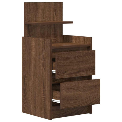 Nachtkastje met 2 lades 38x34x80 cm bruin eikenkleur