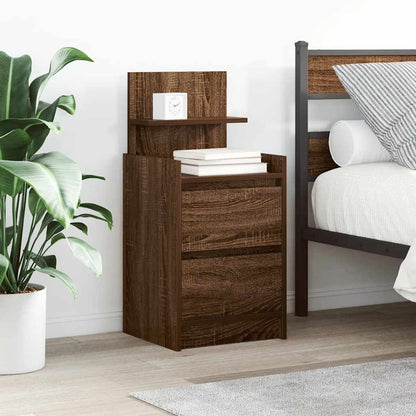 Nachtkastje met 2 lades 38x34x80 cm bruin eikenkleur