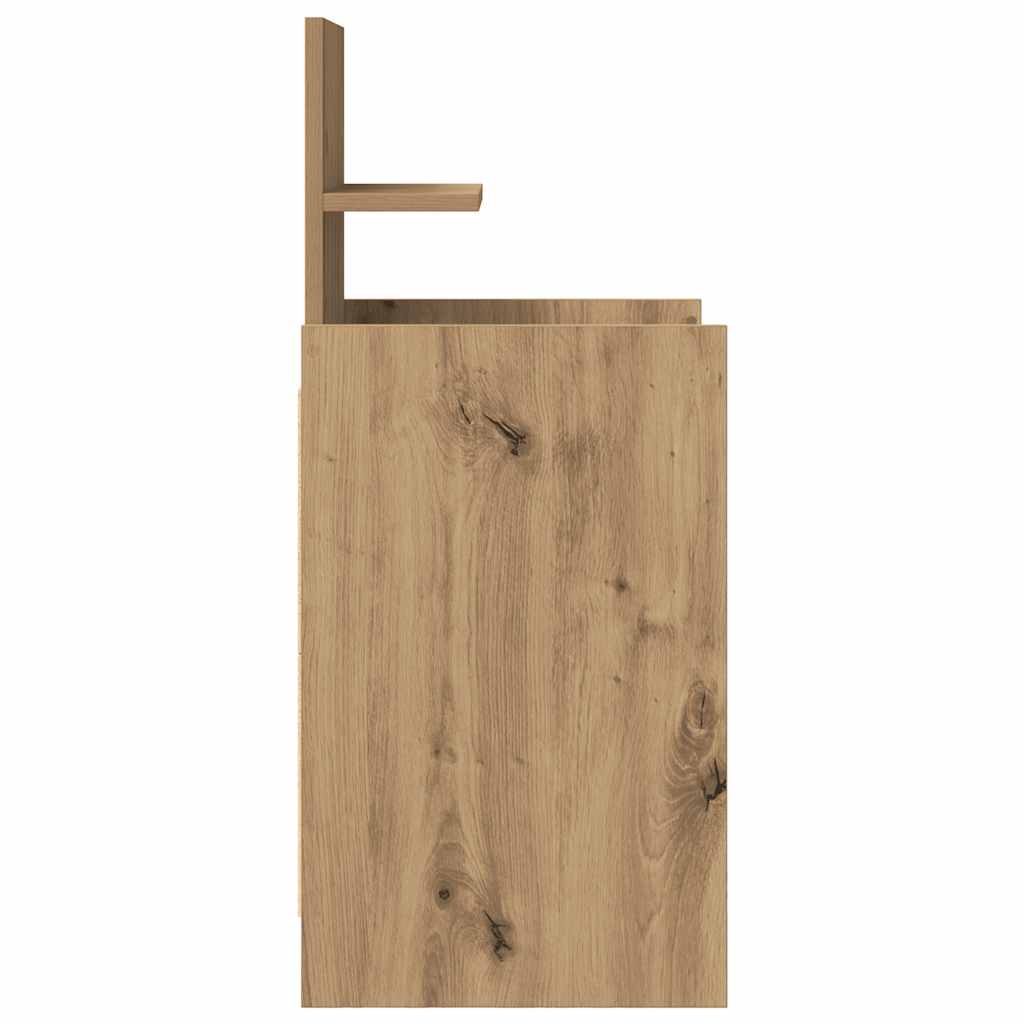 Nachtkastje met 2 lades 38x34x80 cm artisanaal eikenkleurig