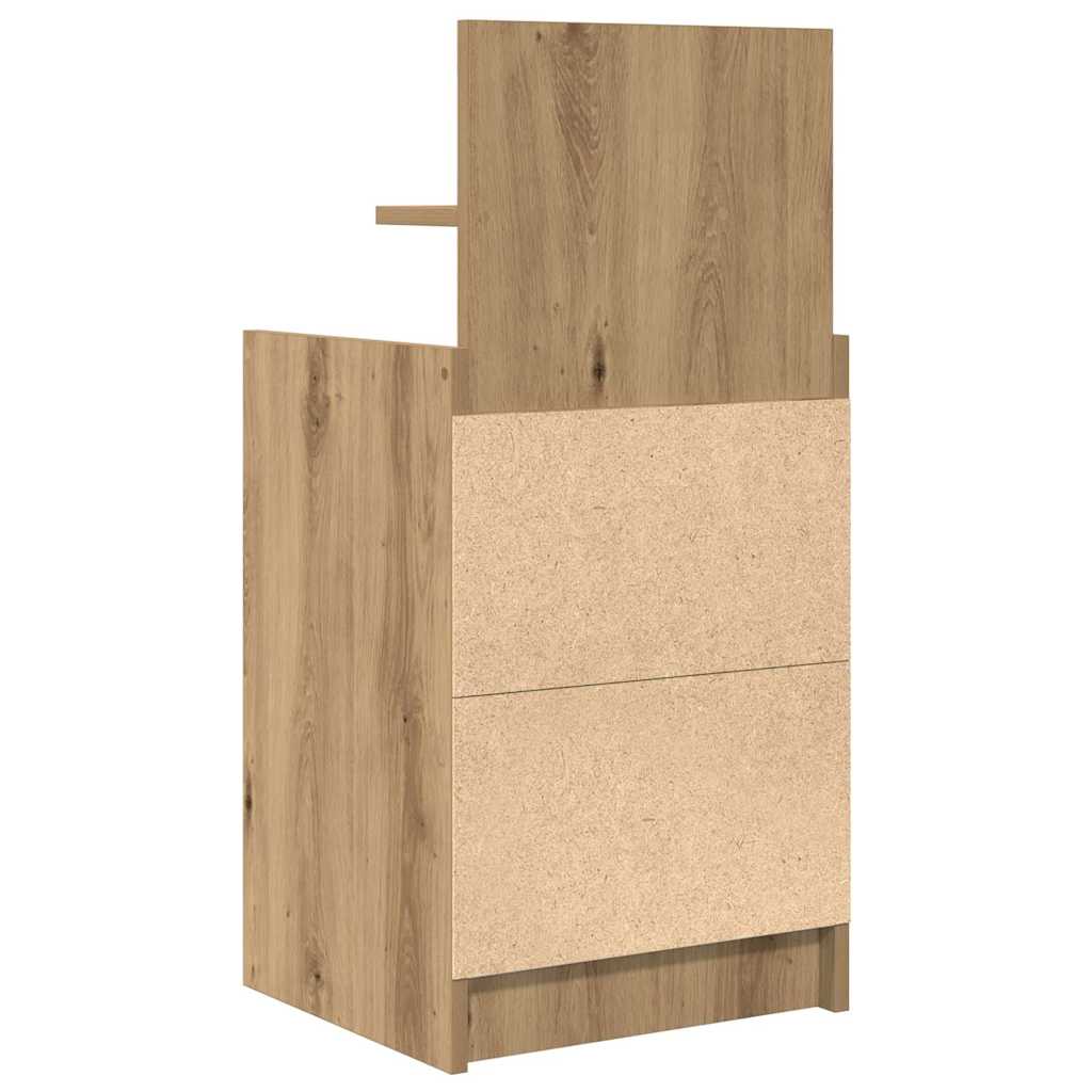 Nachtkastje met 2 lades 38x34x80 cm artisanaal eikenkleurig