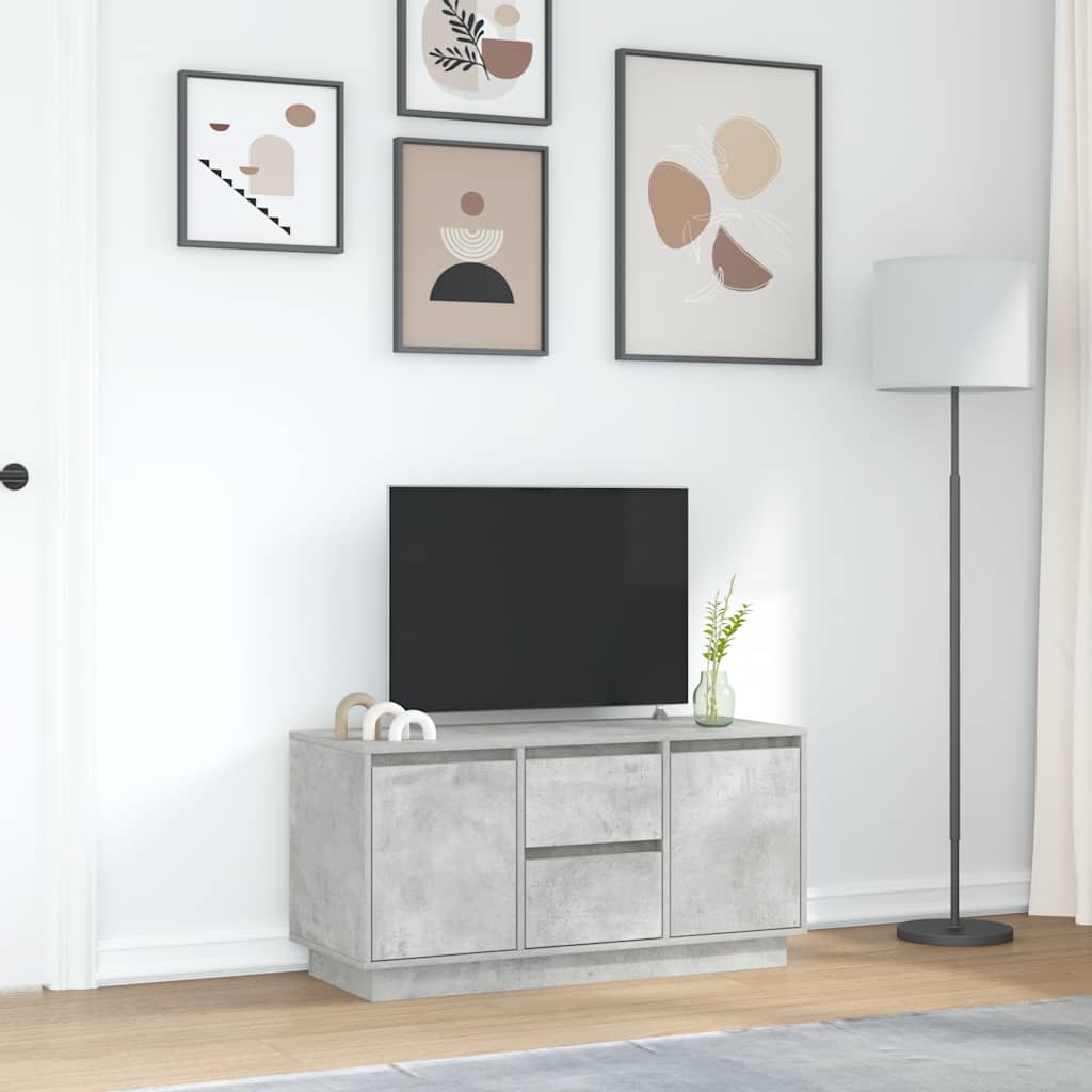 Tv-meubel met LED-verlichting 100x41x50 cm betongrijs