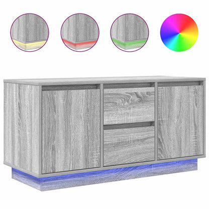 Tv-meubel met LED-verlichting 100x41x50 cm grijs sonoma eiken