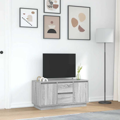Tv-meubel met LED-verlichting 100x41x50 cm grijs sonoma eiken