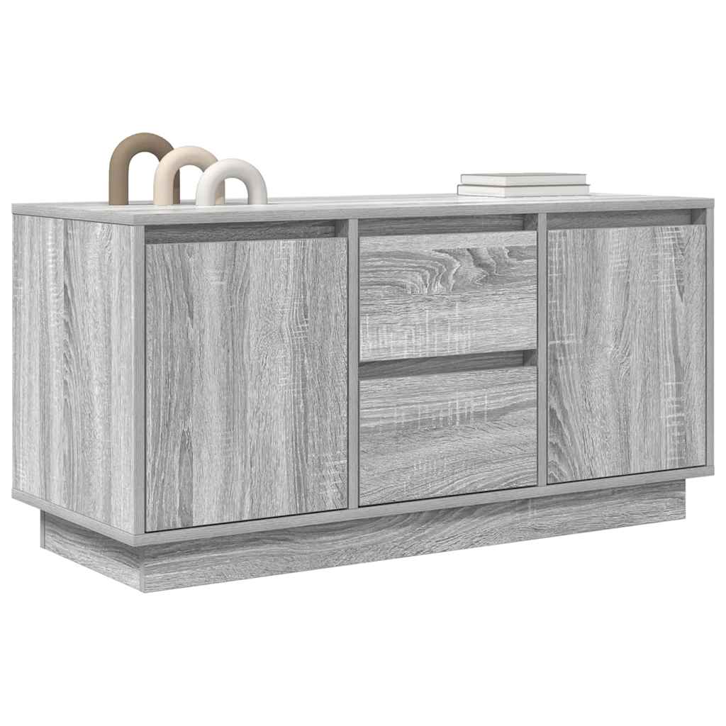 Tv-meubel met LED-verlichting 100x41x50 cm grijs sonoma eiken