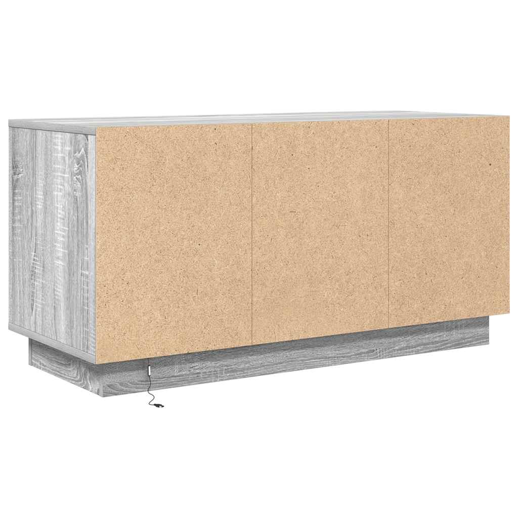 Tv-meubel met LED-verlichting 100x41x50 cm grijs sonoma eiken