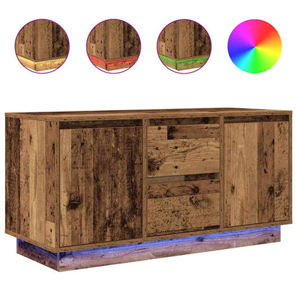 Tv-meubel met LED-verlichting 100x41x50 cm oud houtkleurig