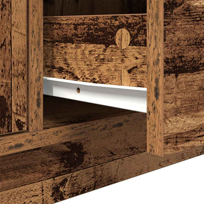 Tv-meubel met LED-verlichting 100x41x50 cm oud houtkleurig