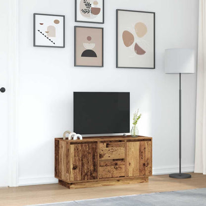Tv-meubel met LED-verlichting 100x41x50 cm oud houtkleurig