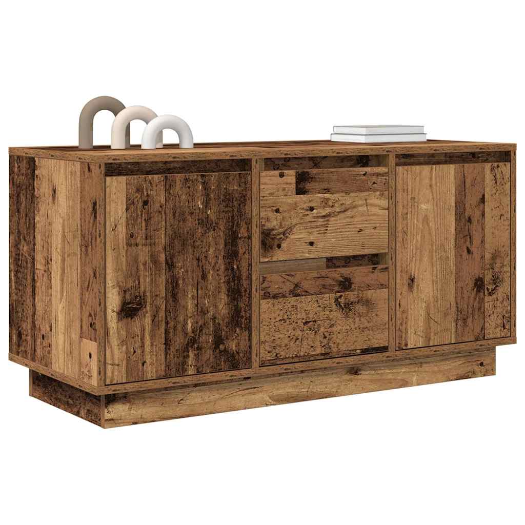 Tv-meubel met LED-verlichting 100x41x50 cm oud houtkleurig