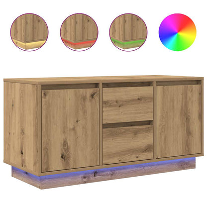 Tv-meubel met LED-verlichting 100x41x50 cm artisanaal eiken