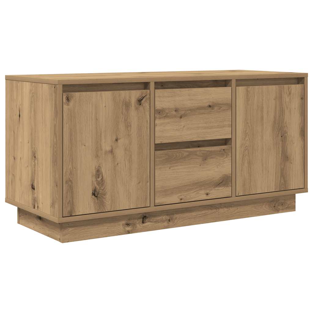 Tv-meubel met LED-verlichting 100x41x50 cm artisanaal eiken