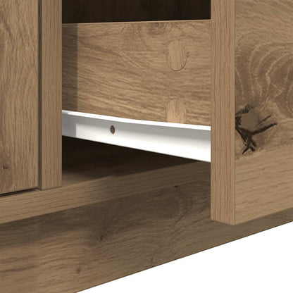 Tv-meubel met LED-verlichting 100x41x50 cm artisanaal eiken