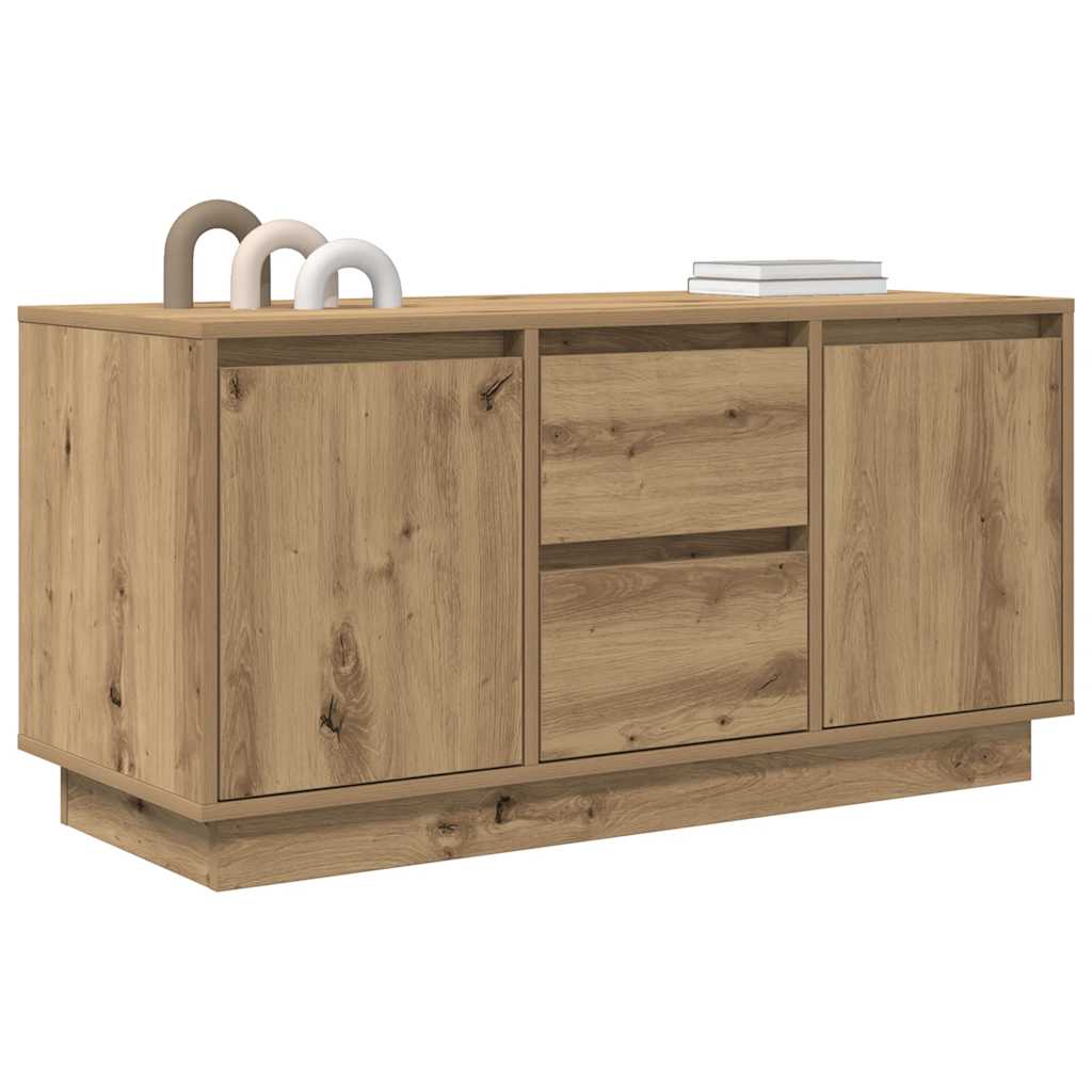 Tv-meubel met LED-verlichting 100x41x50 cm artisanaal eiken
