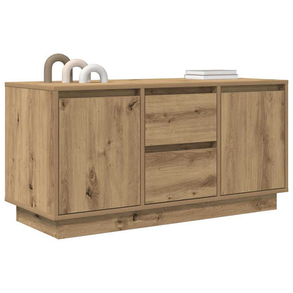 Tv-meubel met LED-verlichting 100x41x50 cm artisanaal eiken