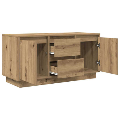 Tv-meubel met LED-verlichting 100x41x50 cm artisanaal eiken