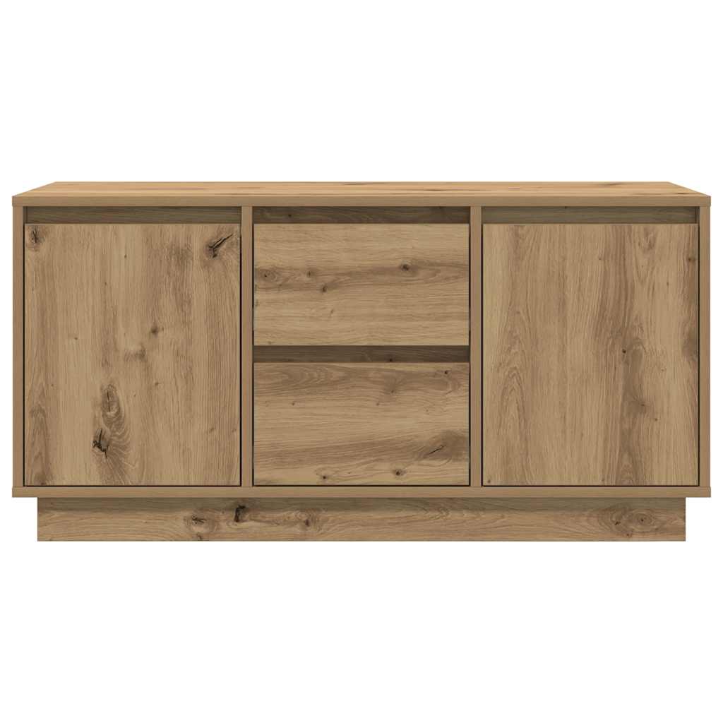 Tv-meubel met LED-verlichting 100x41x50 cm artisanaal eiken