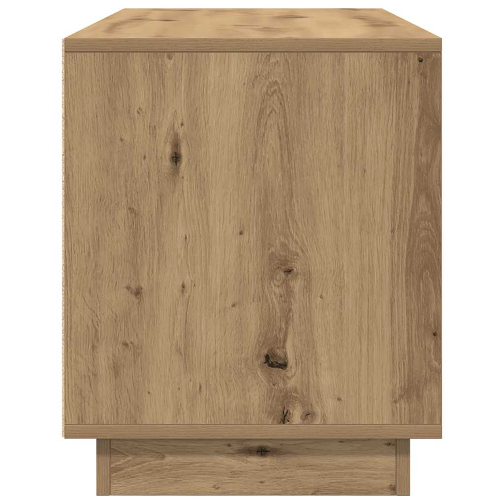 Tv-meubel met LED-verlichting 100x41x50 cm artisanaal eiken