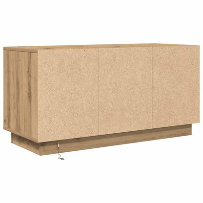 Tv-meubel met LED-verlichting 100x41x50 cm artisanaal eiken