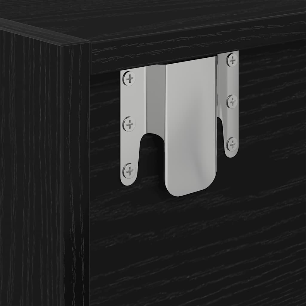 Tv-kasten 60x31x25,5 cm spaanplaat zwart eikenkleurig