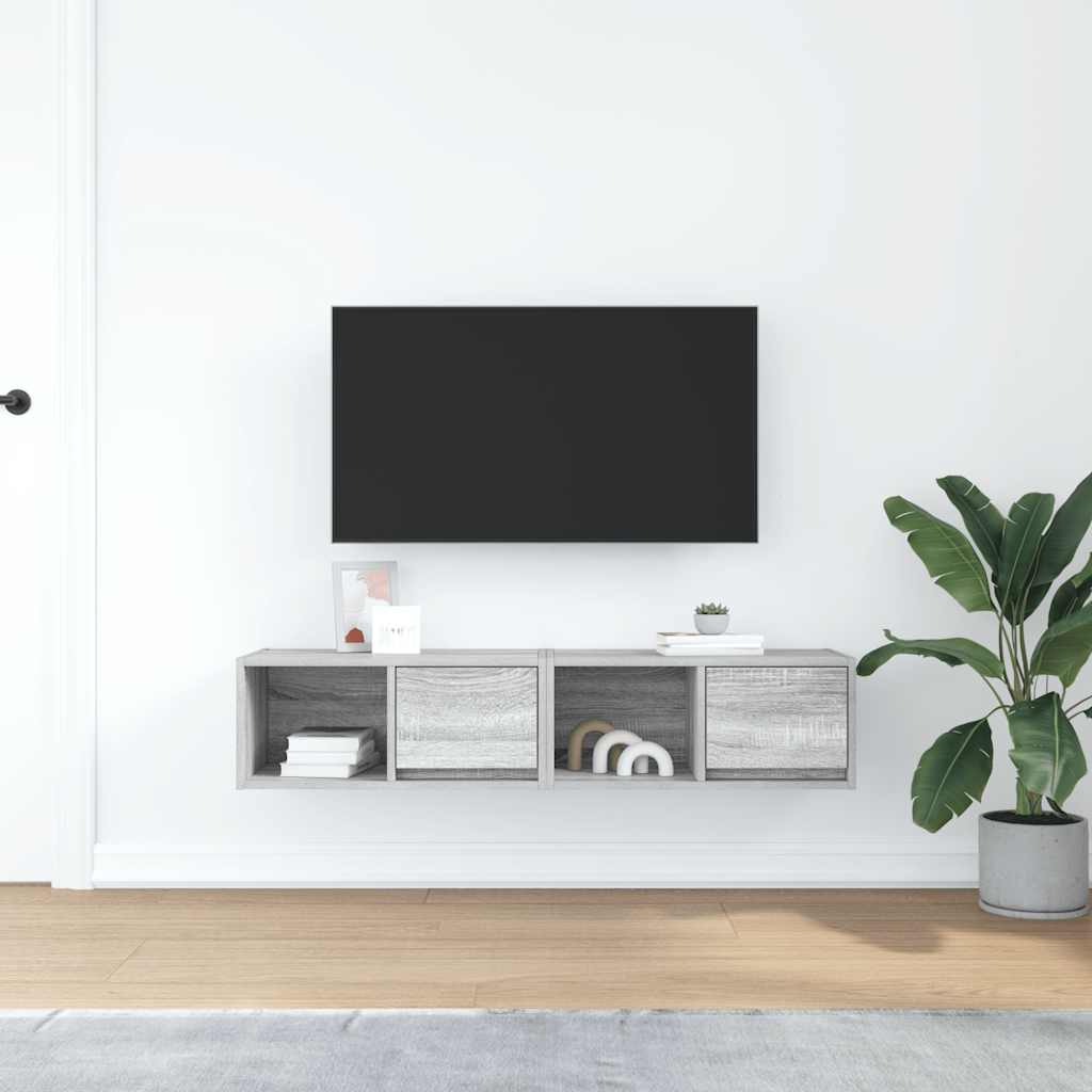 Tv-meubelen 2 st 60x31x25,5 cm bewerkt hout grijs sonoma eiken