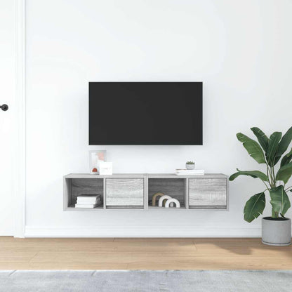 Tv-meubelen 2 st 60x31x25,5 cm bewerkt hout grijs sonoma eiken