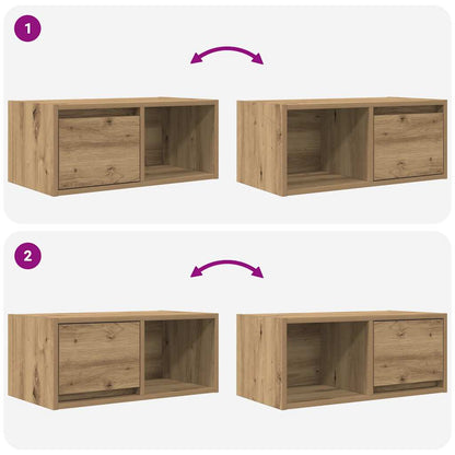 Tv-meubelen 2 st 60x31x25,5 cm bewerkt hout artisanaal eiken