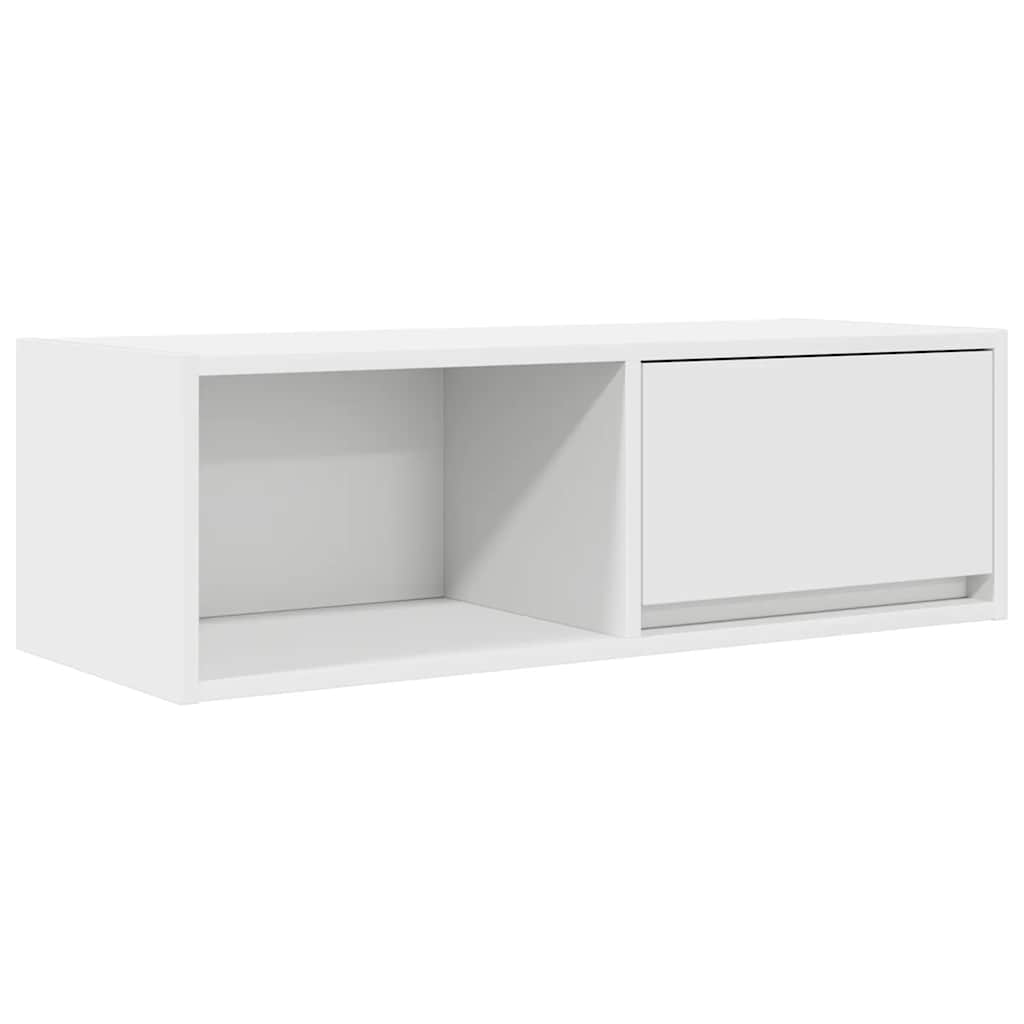 TV-meubel 80x31x25,5 cm bewerkt hout wit