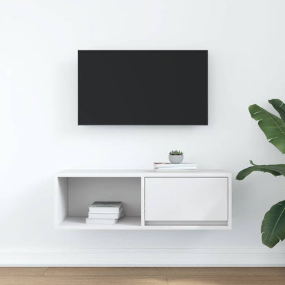 TV-meubel 80x31x25,5 cm bewerkt hout wit