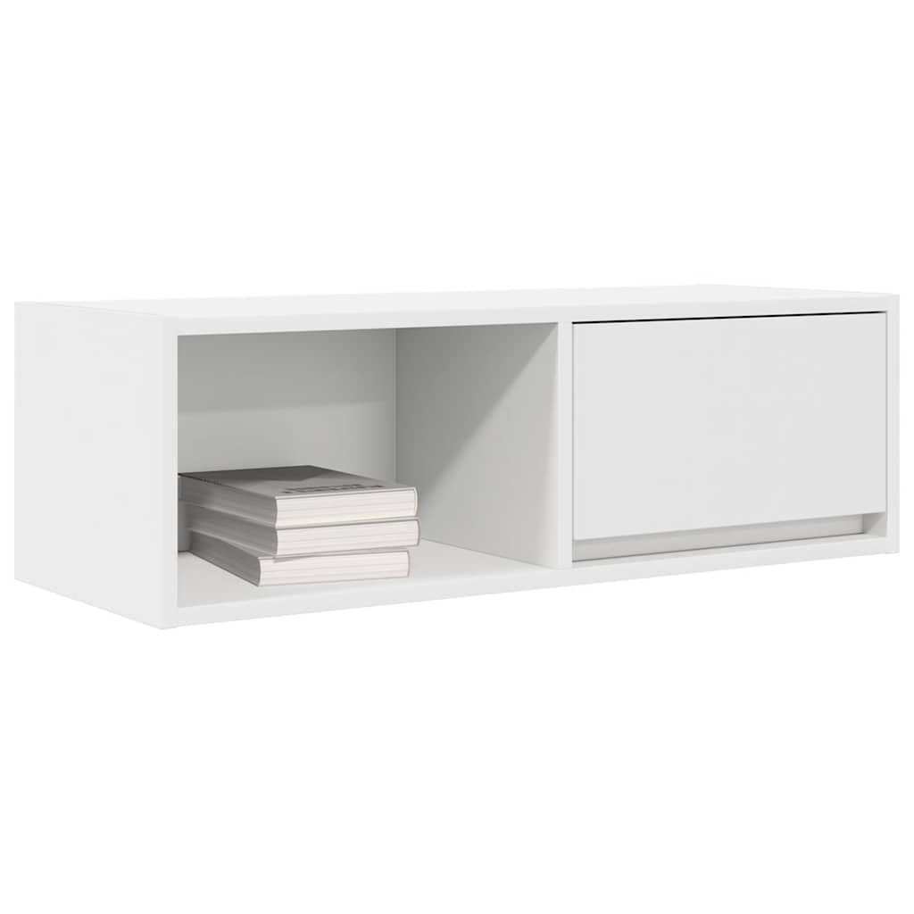 TV-meubel 80x31x25,5 cm bewerkt hout wit