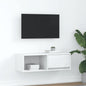 TV-meubel 80x31x25,5 cm bewerkt hout wit