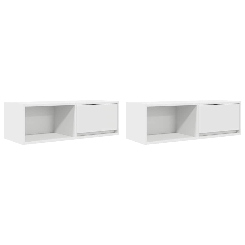 Tv-meubelen 2 st 80x31x25,5 cm bewerkt hout wit