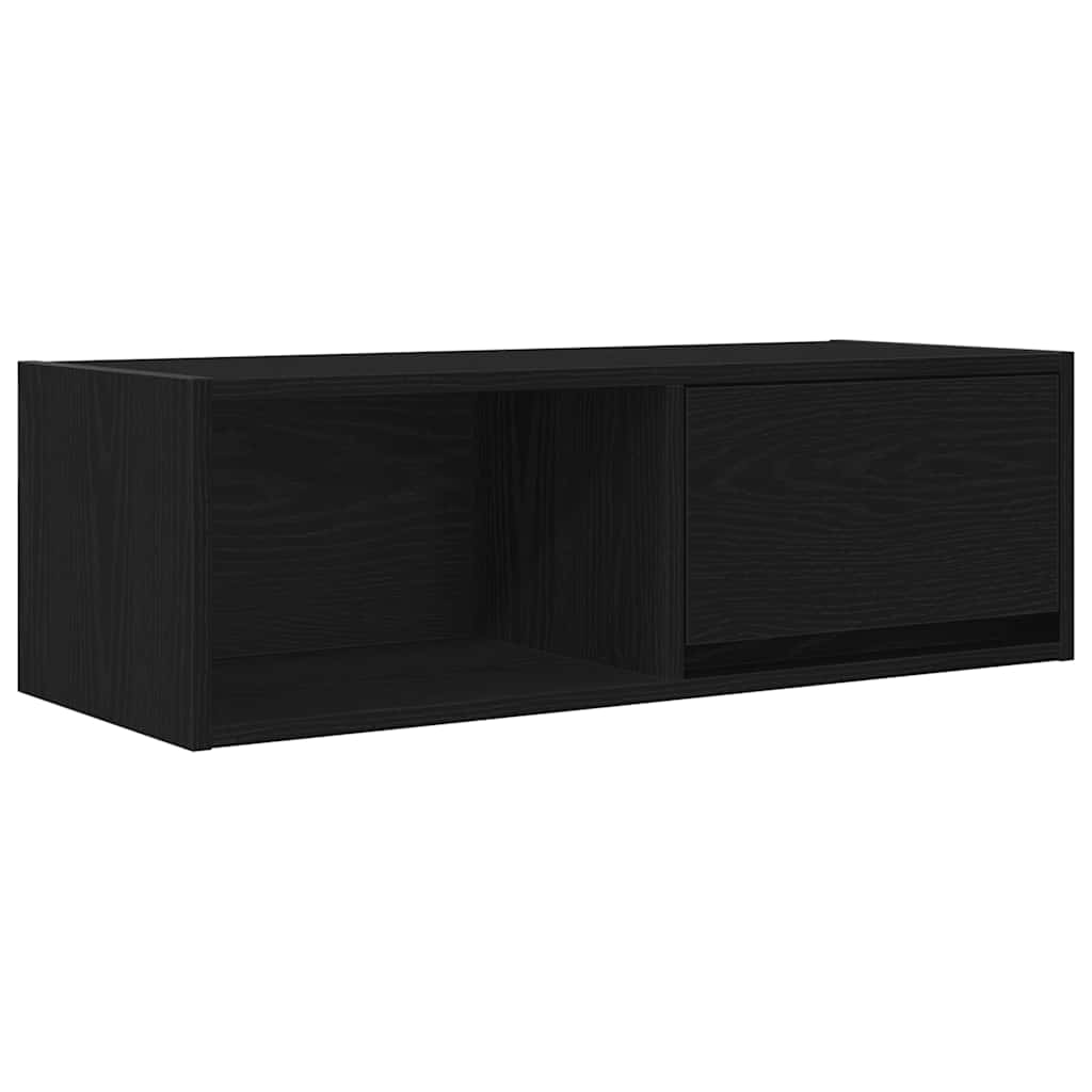 TV-meubel 80x31x25,5 cm spaanplaat zwart eikenkleurig