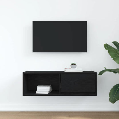TV-meubel 80x31x25,5 cm spaanplaat zwart eikenkleurig