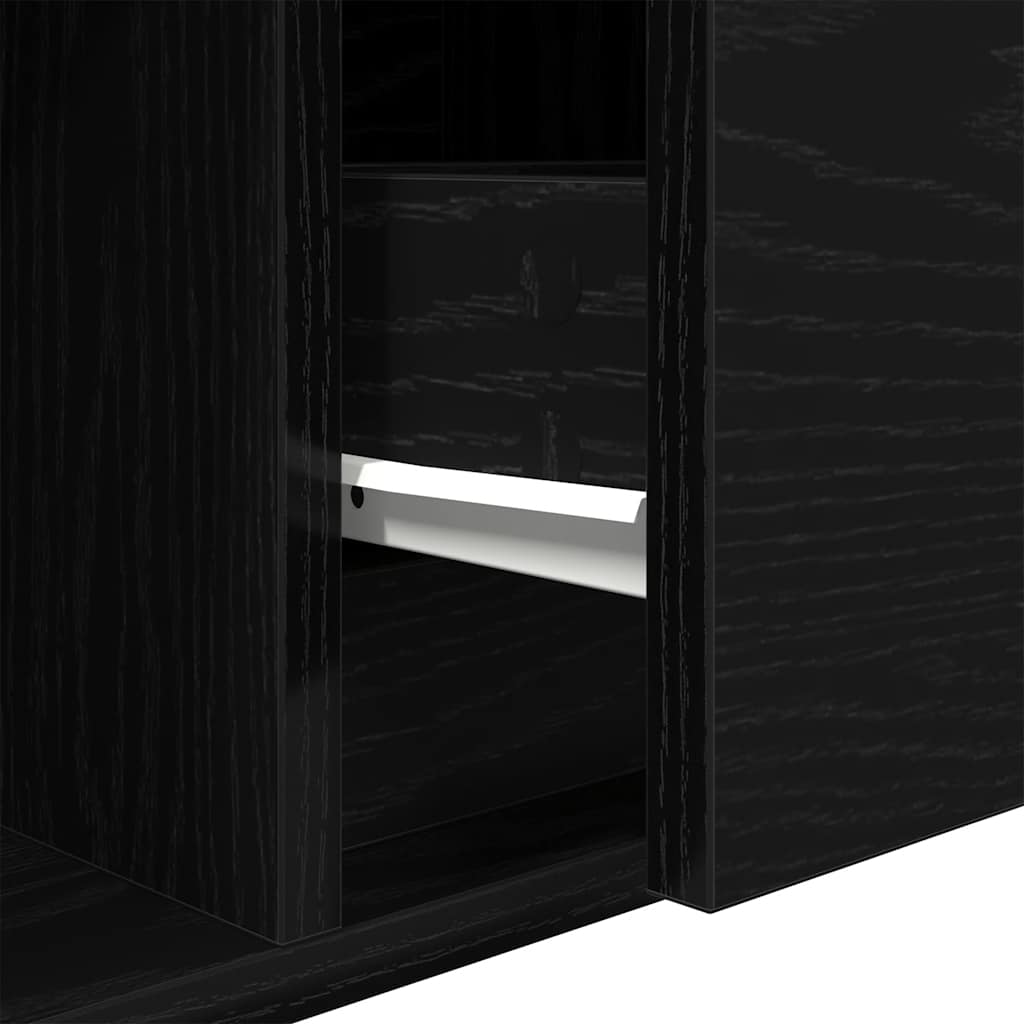 TV-meubel 80x31x25,5 cm spaanplaat zwart eikenkleurig