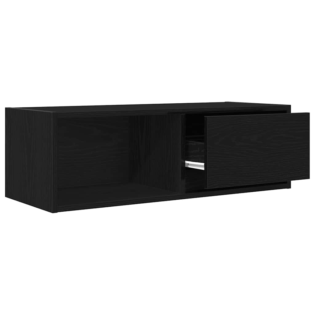 TV-meubel 80x31x25,5 cm spaanplaat zwart eikenkleurig