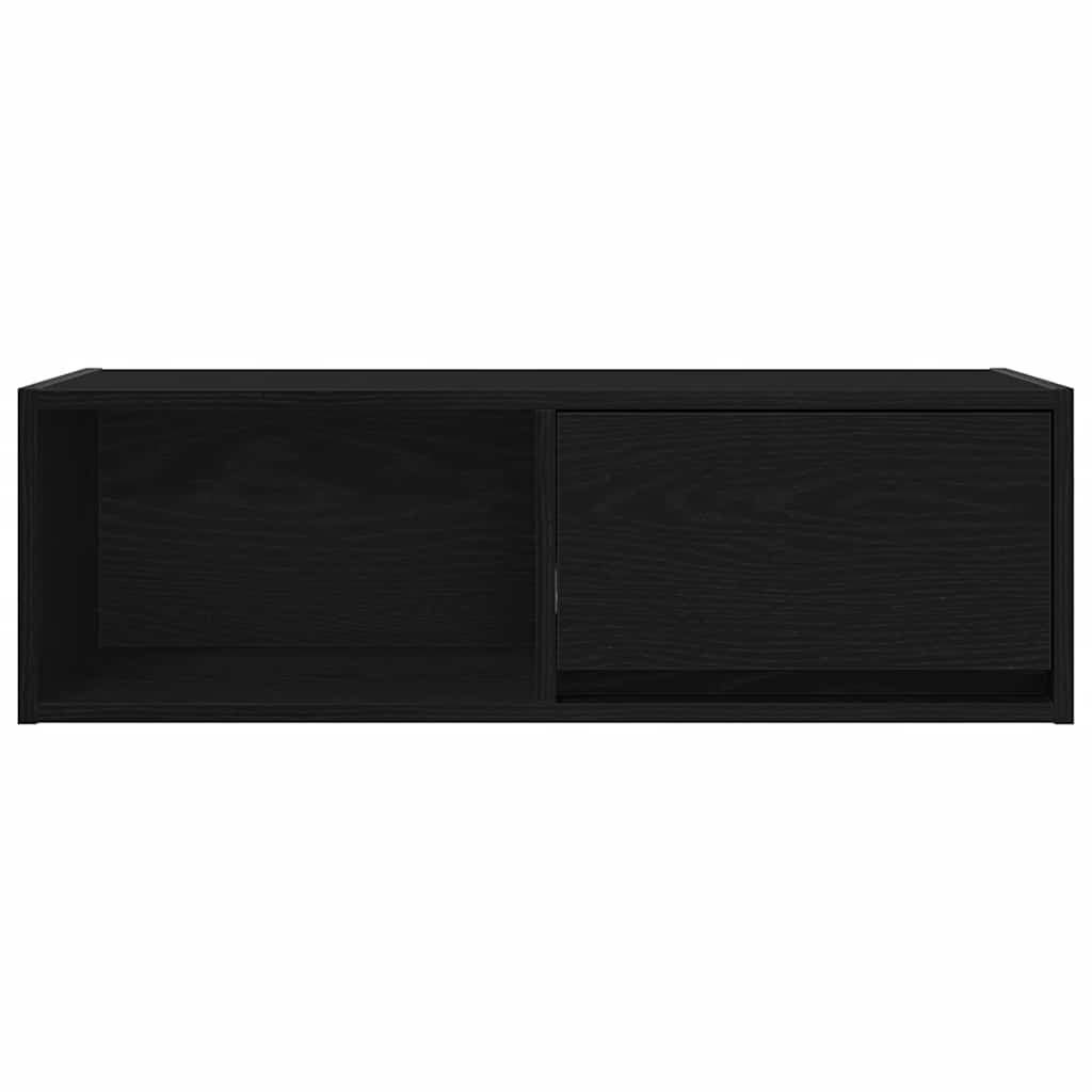 TV-meubel 80x31x25,5 cm spaanplaat zwart eikenkleurig