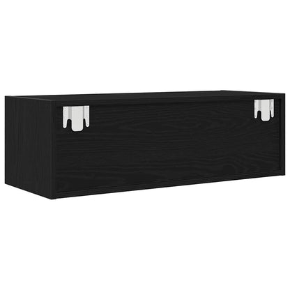 TV-meubel 80x31x25,5 cm spaanplaat zwart eikenkleurig