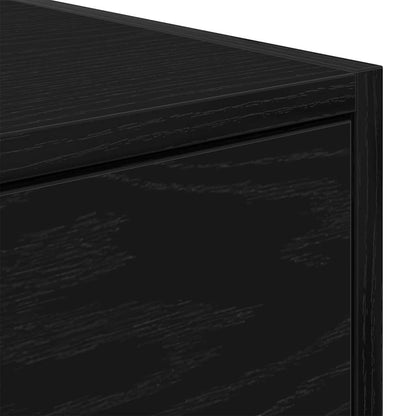 TV-meubel 80x31x25,5 cm spaanplaat zwart eikenkleurig