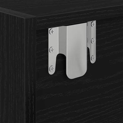 TV-meubel 80x31x25,5 cm spaanplaat zwart eikenkleurig