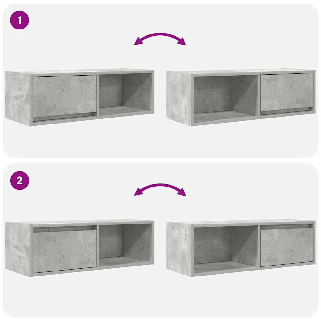 Tv-meubels 2 st 80x31x25,5 cm bewerkt hout betongrijs