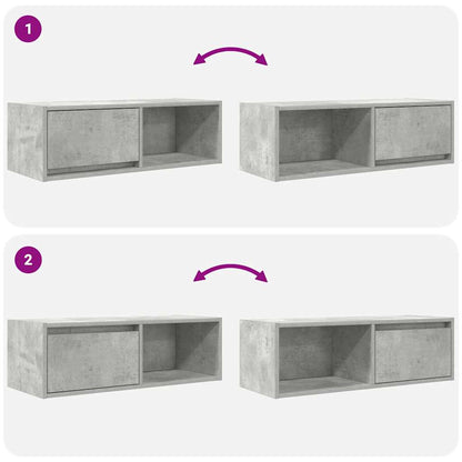 Tv-meubels 2 st 80x31x25,5 cm bewerkt hout betongrijs