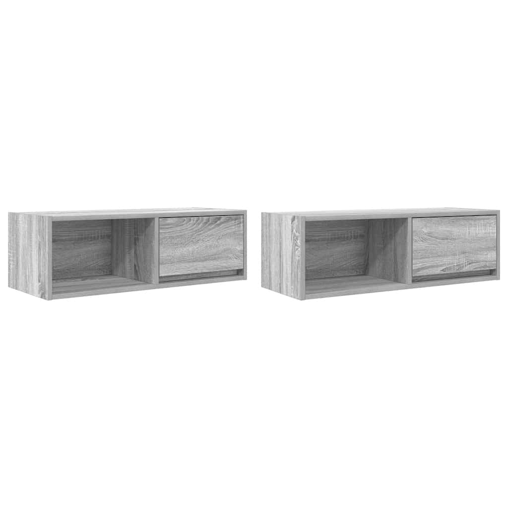 Tv-meubelen 2 st 80x31x25,5 cm bewerkt hout grijs sonoma eiken