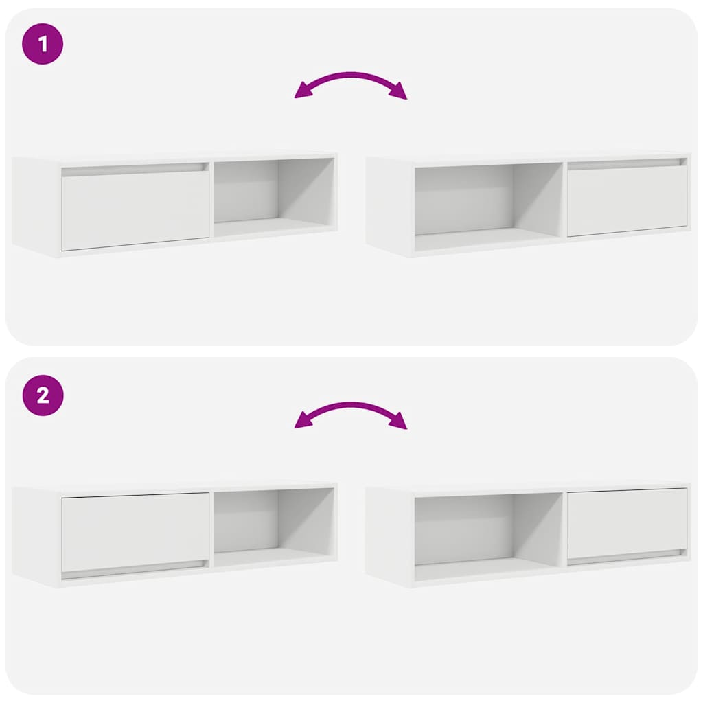 Tv-meubelen 2 st 100x31x25,5 cm bewerkt hout wit