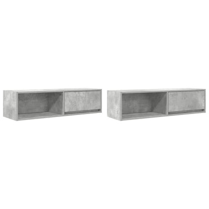 Tv-meubelen 2 st 100x31x25,5 cm bewerkt hout betongrijs