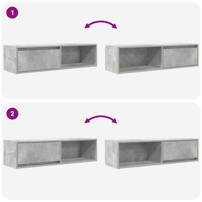 Tv-meubelen 2 st 100x31x25,5 cm bewerkt hout betongrijs