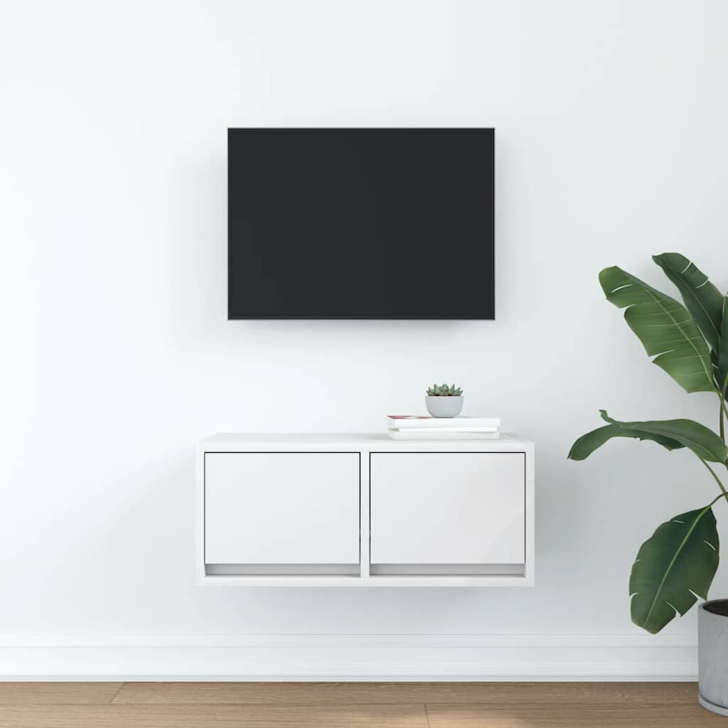 Tv-meubel 60x31x25,5 cm bewerkt hout wit